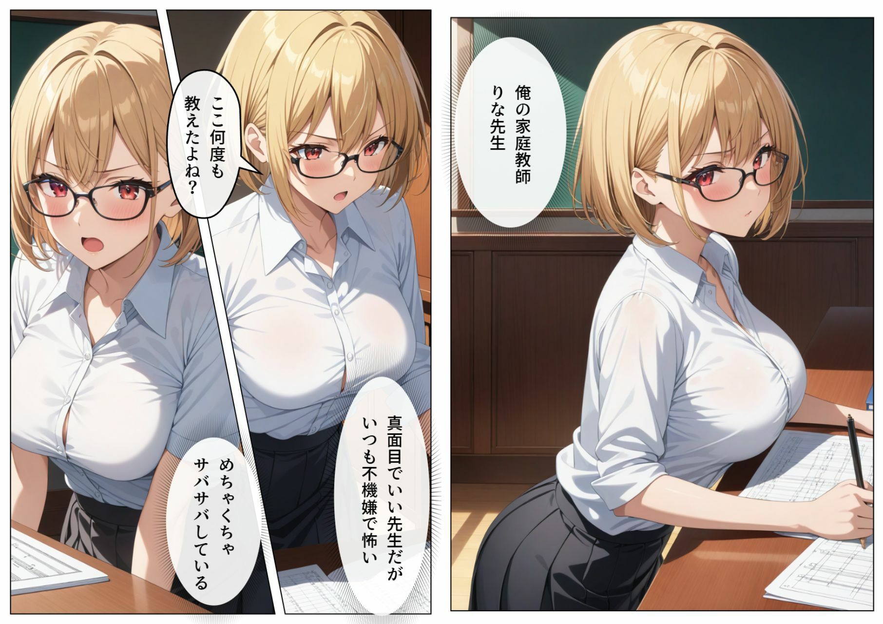 巨乳眼鏡家庭教師 快楽堕ちしたので中出ししてあげた 画像1