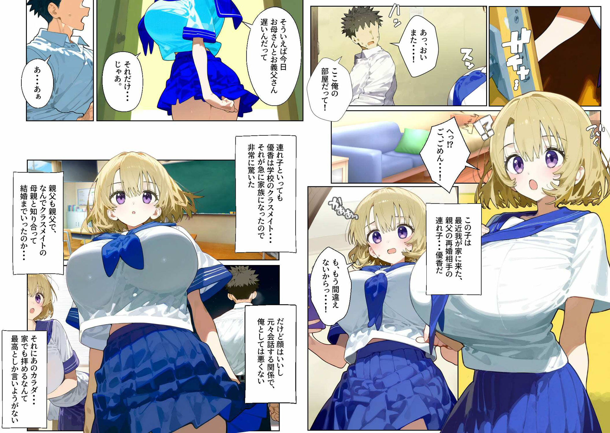 クラスメイトがある日突然家族になったら〜親の再婚で巨乳のクラスメイトと実の家族になってめちゃくちゃセックスする話〜 画像1