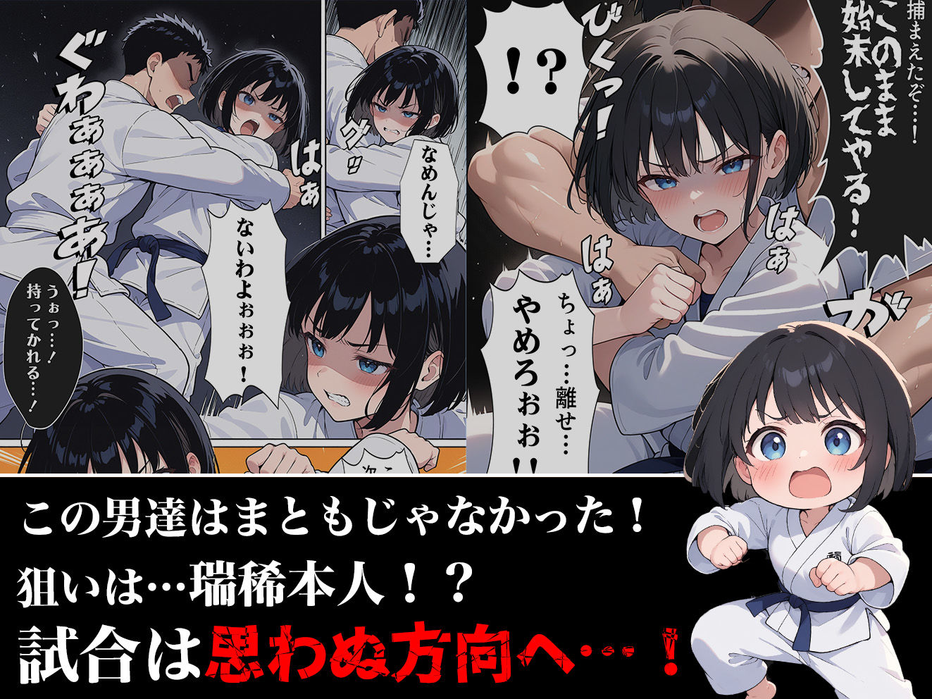 サンプル画像3:負けたら即中出しセックス 愛する道場を守るために道場破りに挑む天才柔道少女の話(aiもみむ出版) [d_567998]