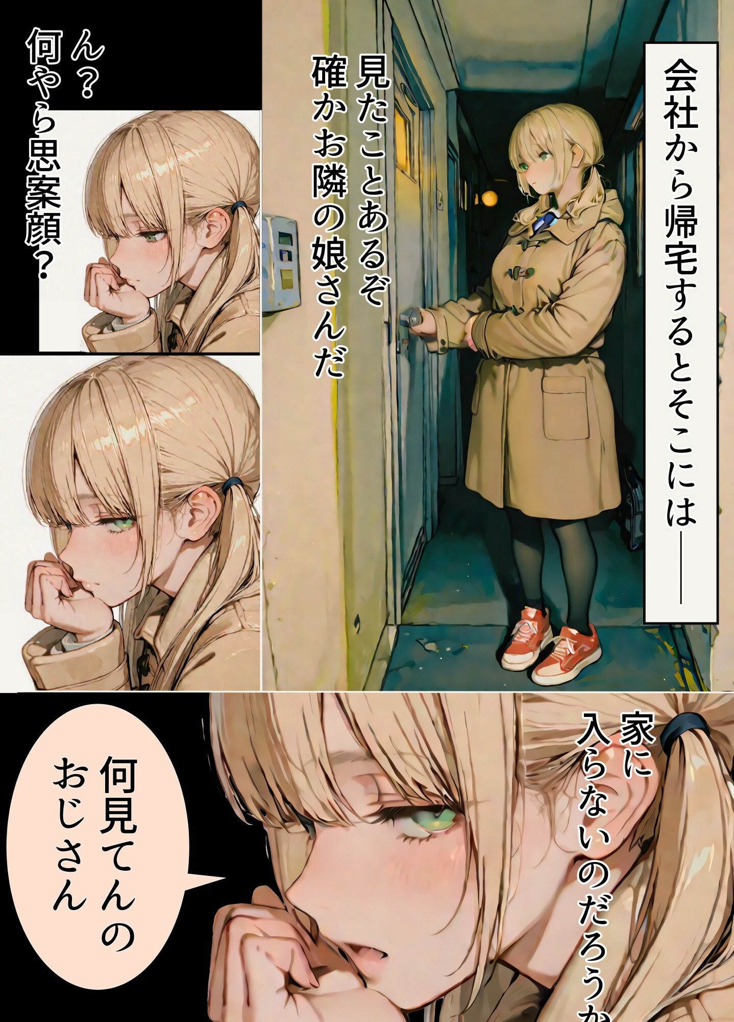 お隣の娘さんが鍵がなくて困っていたのでち○ぽを貸したら股が開いた話 画像1