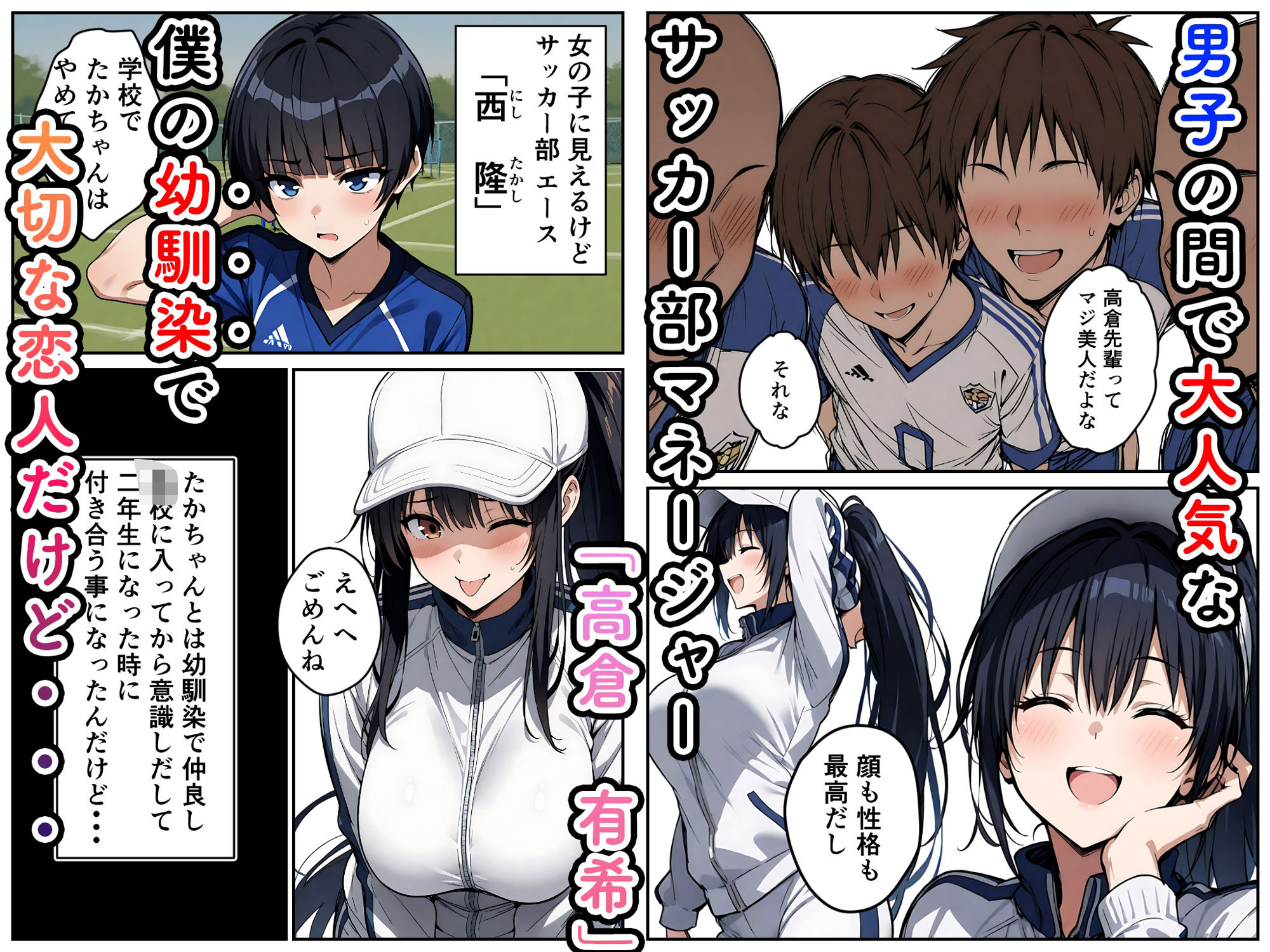 サンプル画像1:幼馴染の彼女は部活の先輩の性処理係(AIおじさん) [d_570155]