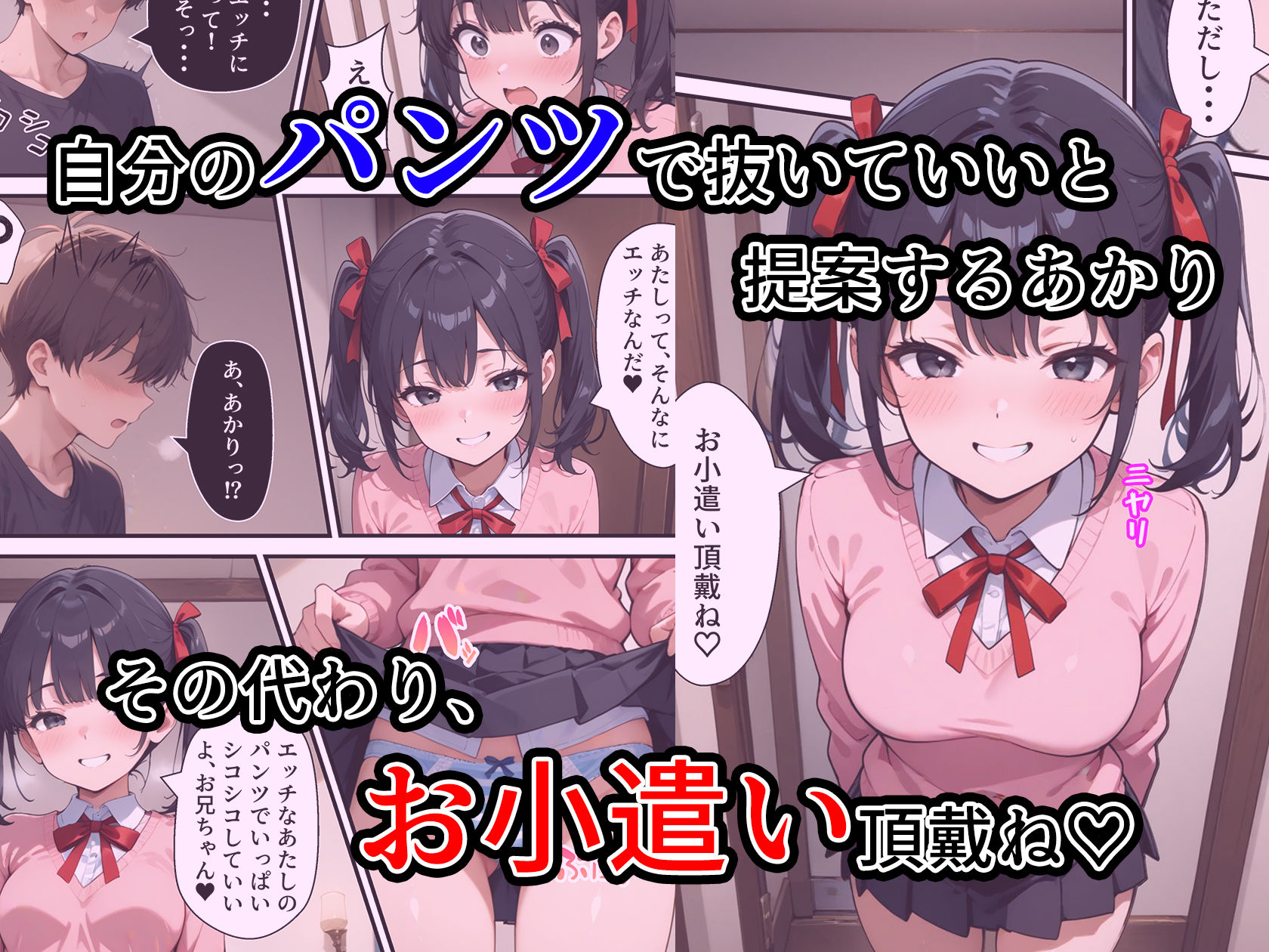 サンプル画像3:小遣い欲しさにパンツを見せる生意気な従妹に中出し決めちゃいました。(カカオ倶楽部) [d_572535]