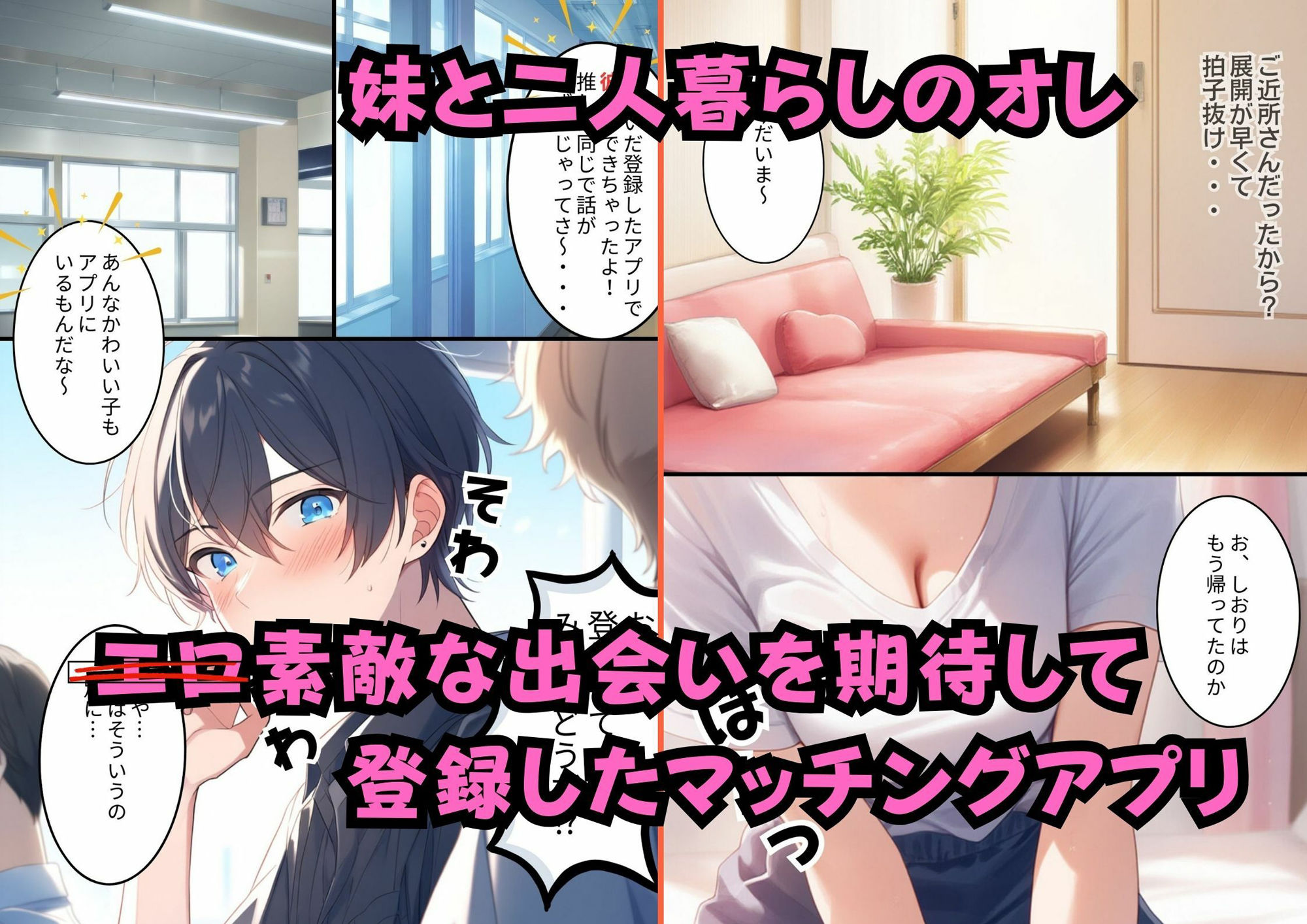 サンプル画像1:マッチングアプリで妹と出会ったら何度も中出しさせてくれた(AI欲イラスト屋さん：わんたんめん) [d_573481]