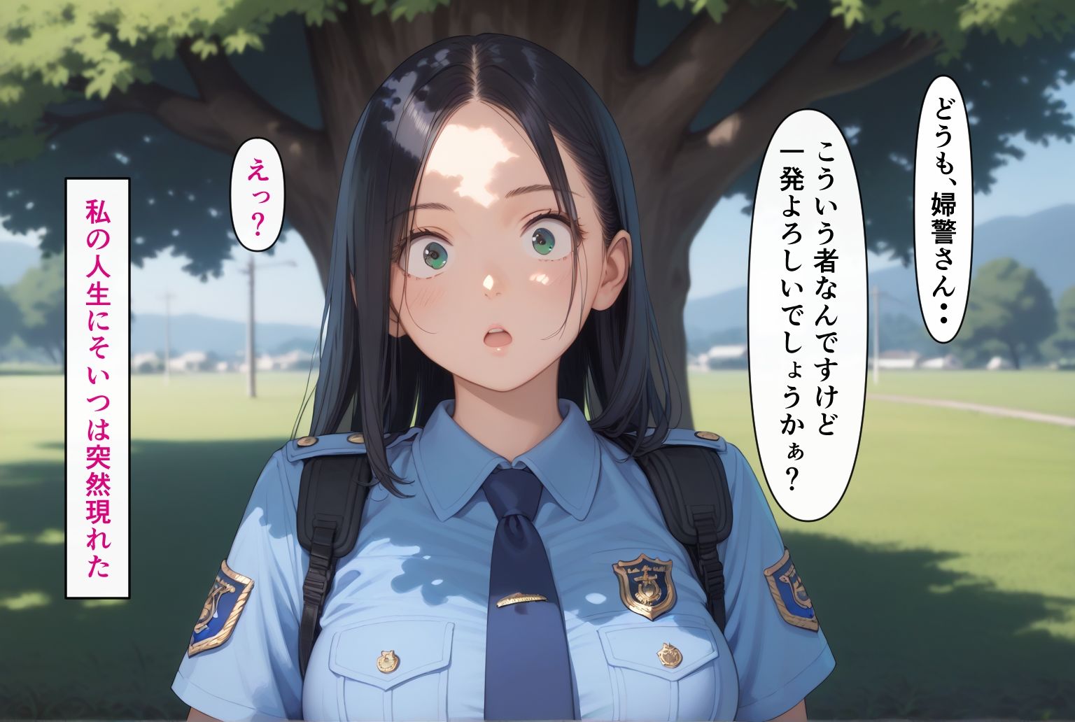 サンプル画像1:種付けおじさん（弟）は気楽にイキたい 公園で見かけた婦警さん(AIシコリえっち) [d_574071]