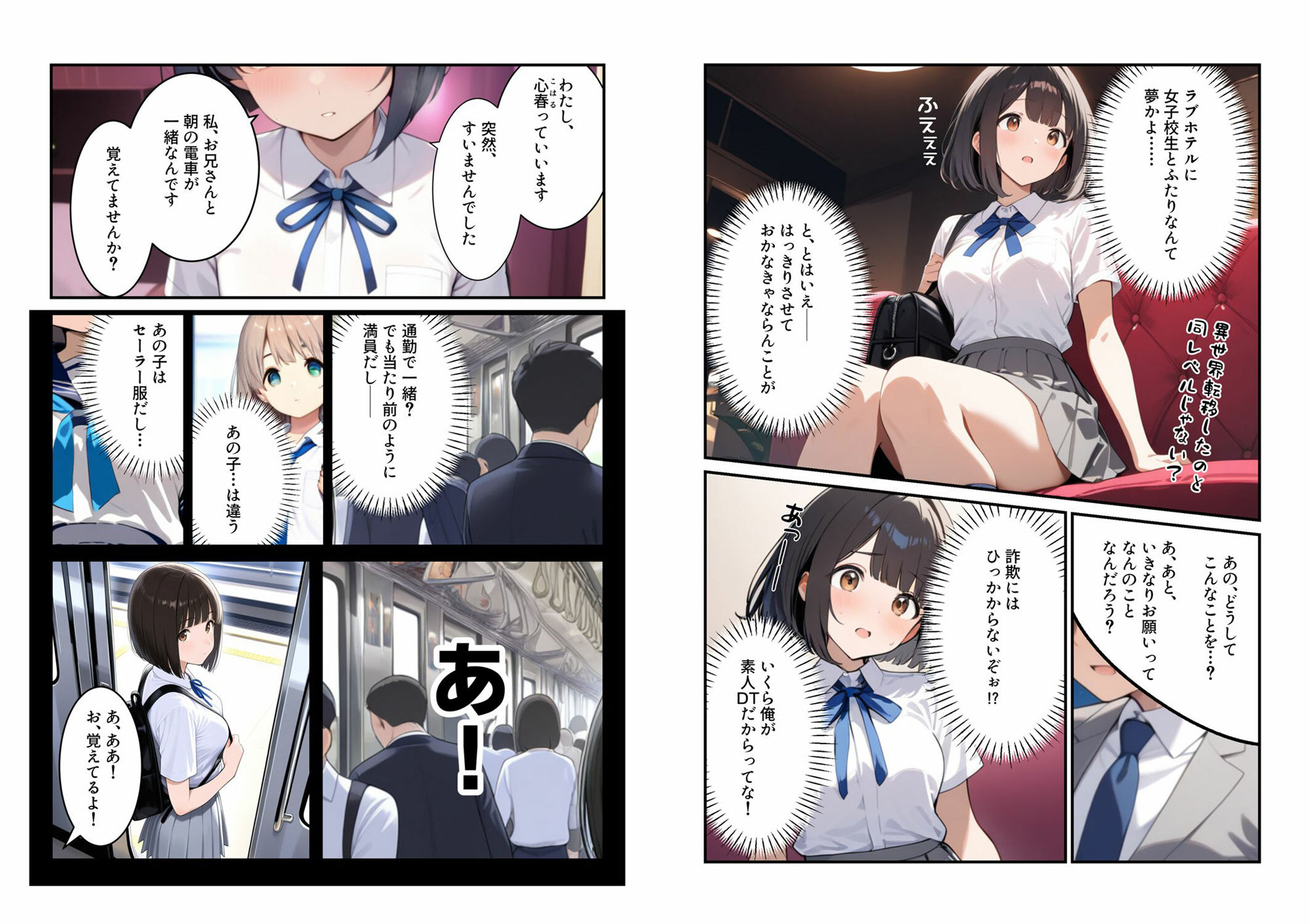 サンプル画像4:微経験女子・モテないオレだけど満員電車でたまに見かける女子校生に「はじめて」をお願いされた〜心春編(淫語王) [d_577056]