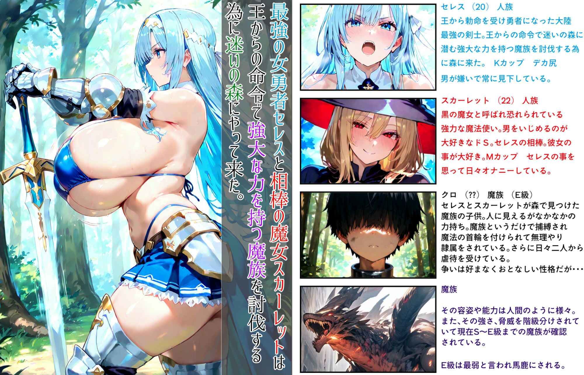 【エロ漫画】最強の女勇者と最強の魔女が最弱の魔族に完全敗北する話1