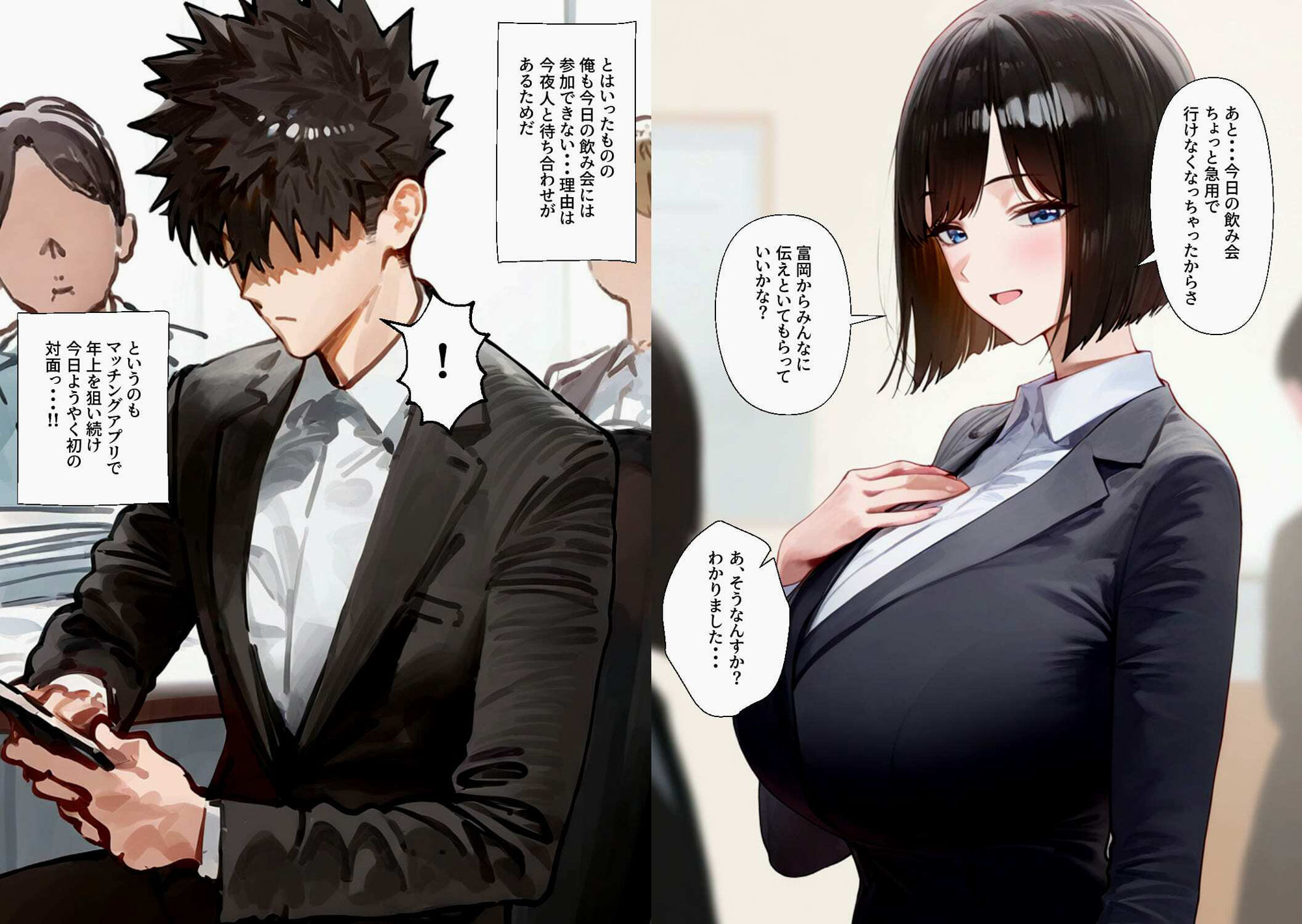 サンプル画像2:マチアプで熟女狙ってたら会社のしごでき上司とマッチングしたのでそのままお持ち帰りしちゃいました(柑橘堂) [d_580165]