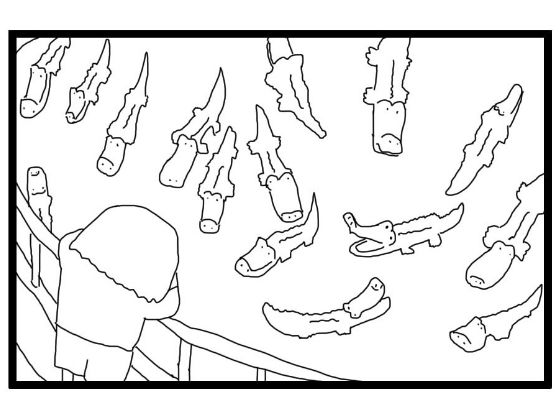 サンプル画像1:4コマ漫画「ワニ園のワニは動かない」(ゆるふわ研究所) [d_581481]