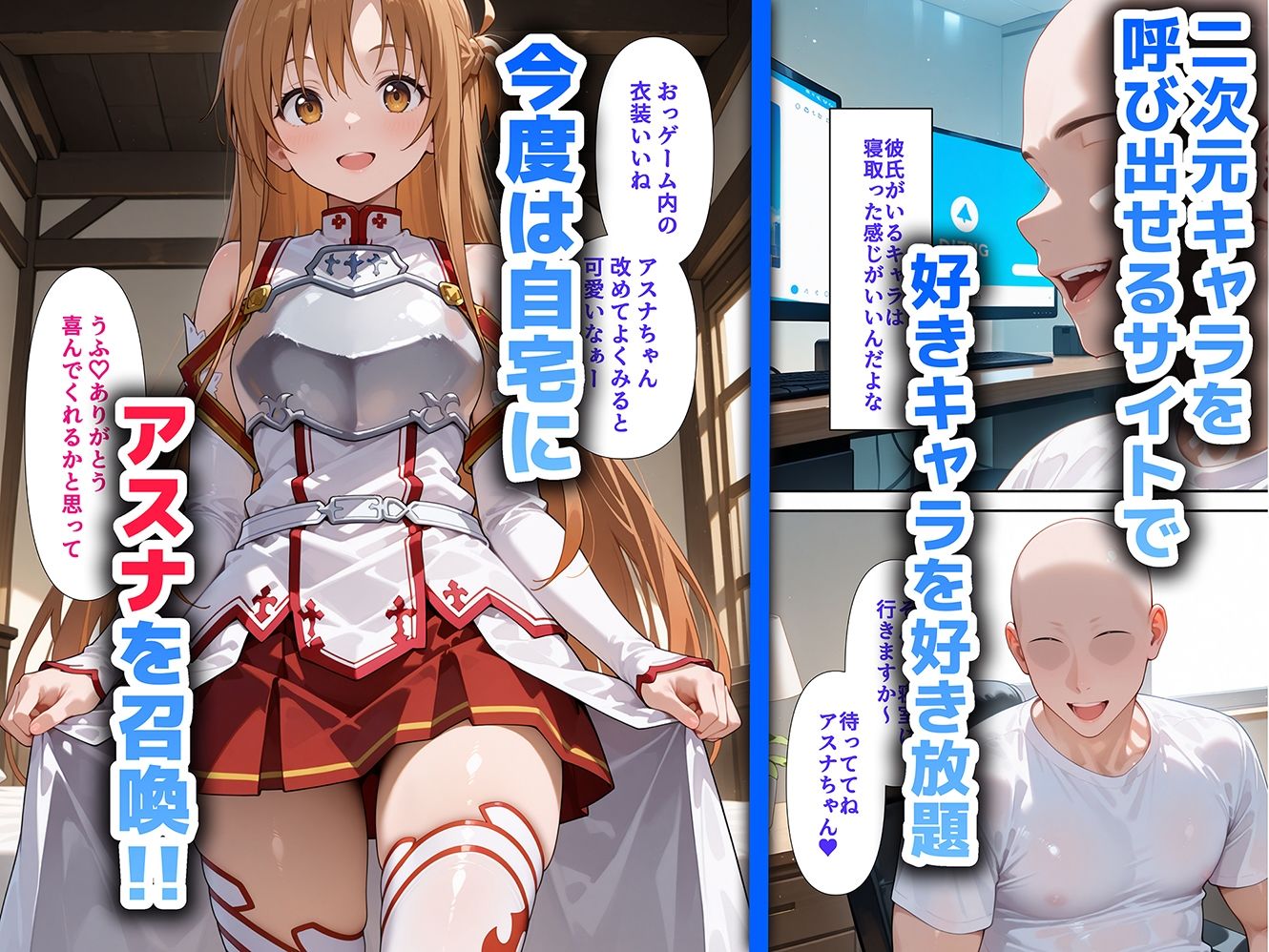 サンプル画像1:好きな二次元キャラを呼び出して好きにエッチできる裏サイト アスナ編(ぴーちかくてる) [d_581482]