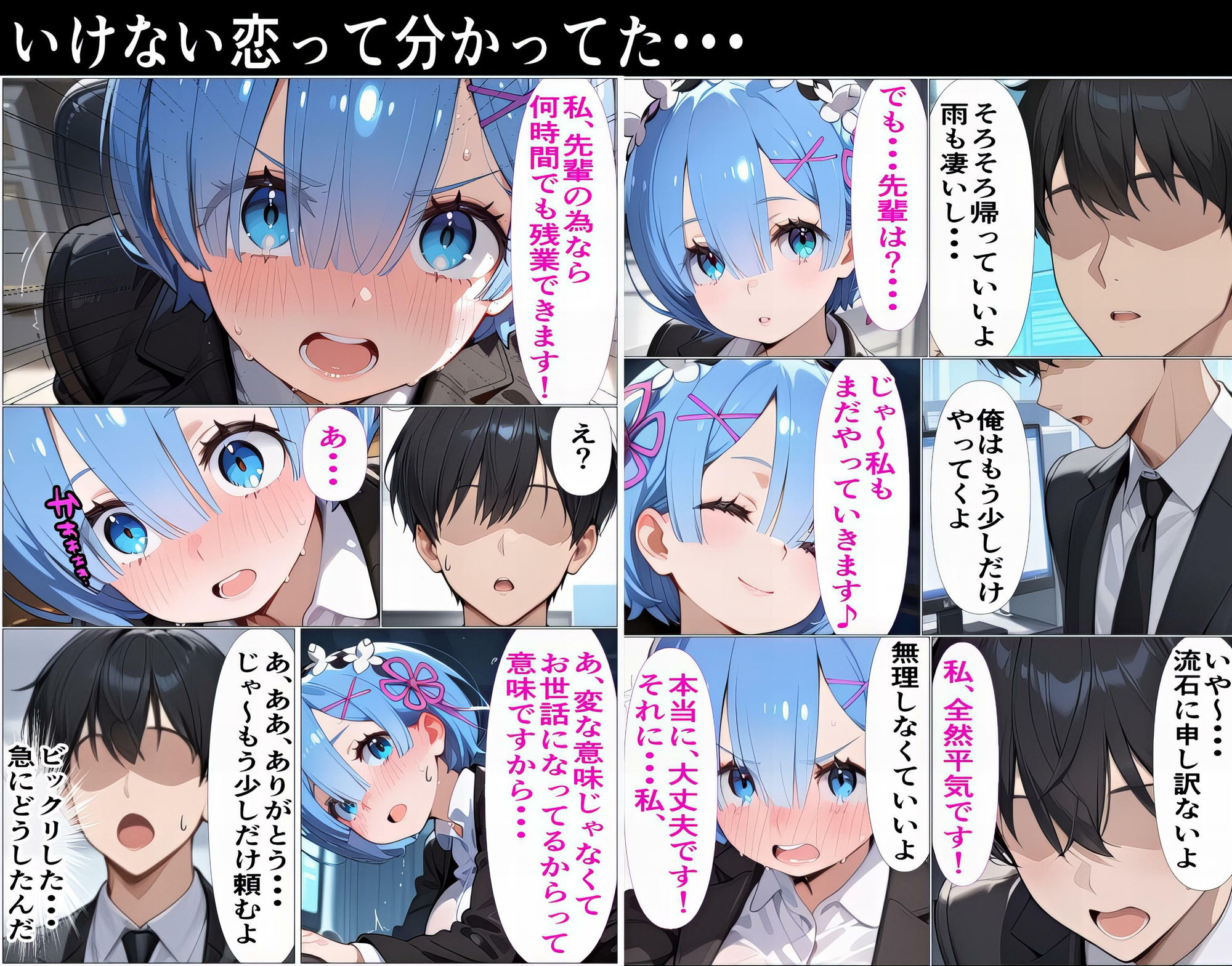 サンプル画像1:もしもレムが会社の後輩だったら〜既婚者を無理矢理ホテルに連れ込んで寝取った私〜(東京アキバ同人倶楽部) [d_583733]