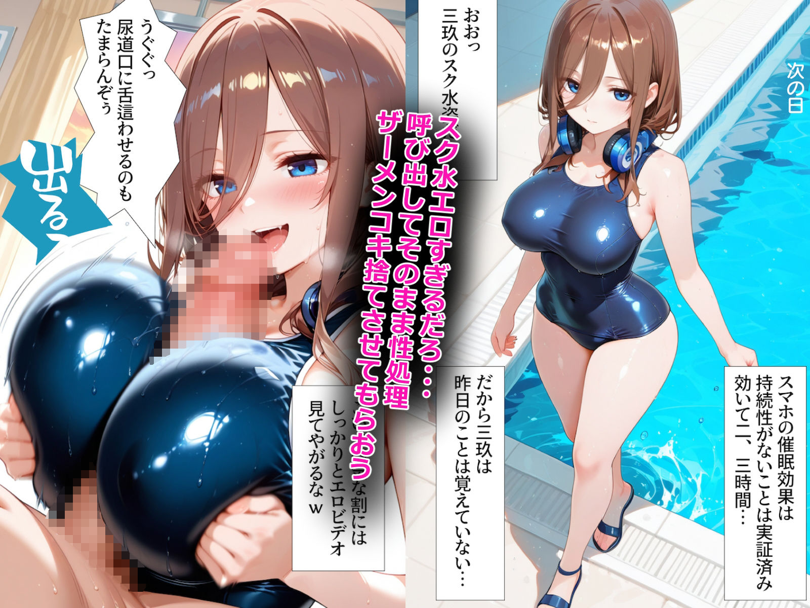 サンプル画像3:催〇アプリ開発されたカラダ抗えない快楽ボテ腹追加ver-三玖編- 五等分シリーズ第二弾(海浜セーター) [d_584811]