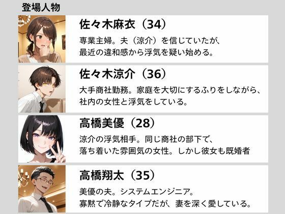 サンプル画像2:旦那が浮気したので浮気相手の旦那を寝取って最後は4人でスワッピング 1(まるざわ) [d_584812]