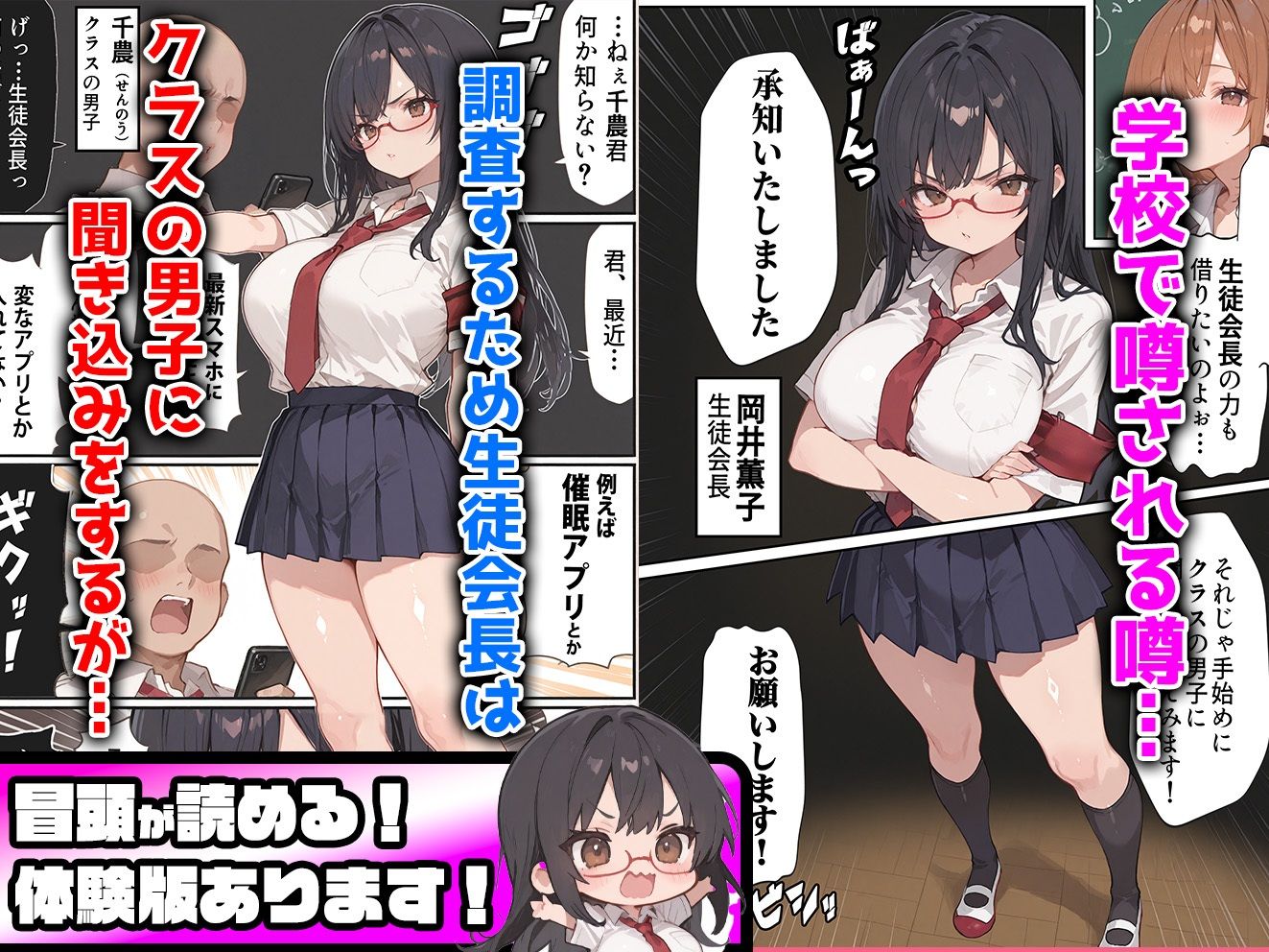 サンプル画像2:エロい生徒会長が催○アプリで寝取られ○される話(aiもみむ出版) [d_584963]