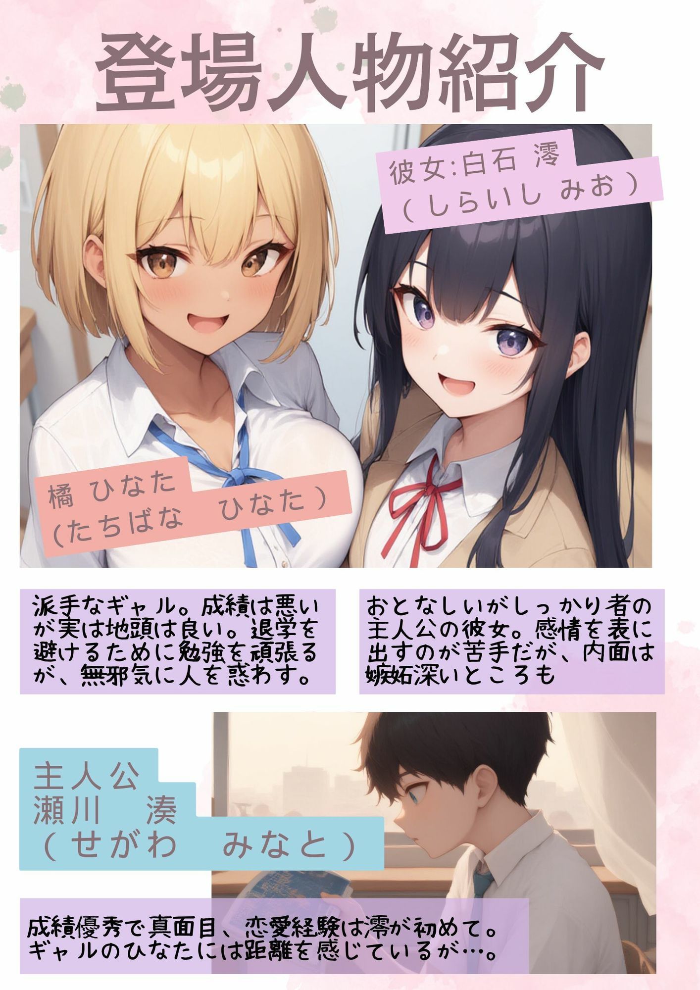 サンプル画像1:地味な僕が清楚彼女と金髪日焼け爆乳ギャルと3人でハーレム部屋を作っちゃった話(AI欲イラスト屋さん：わんたんめん) [d_586775]