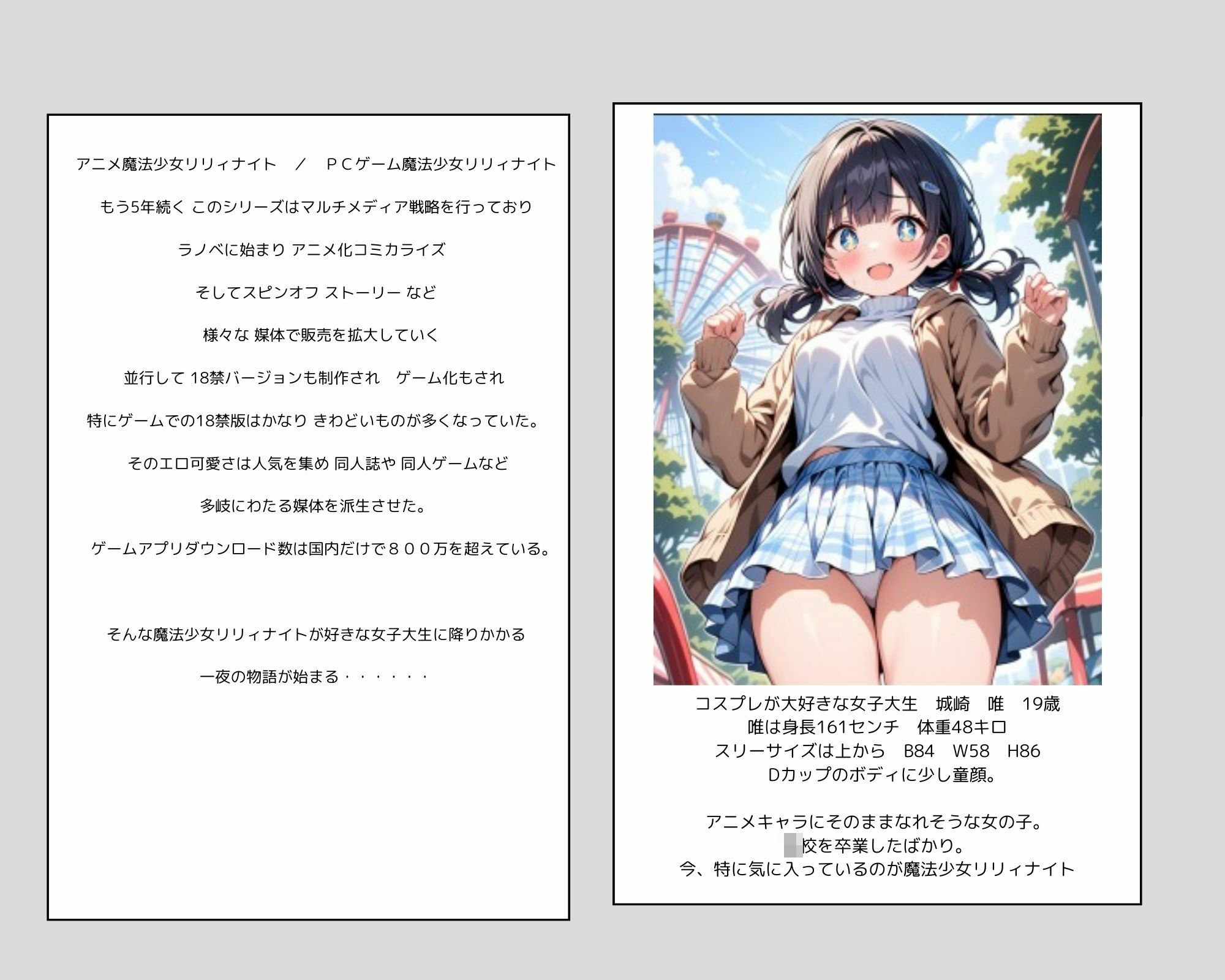 サンプル画像1:彼女の犯●れているところを見ていたい 女子大生編 コスプレイヤーを集団輪● ノベル＋AIイラスト99枚(ルーブル書院) [d_587418]