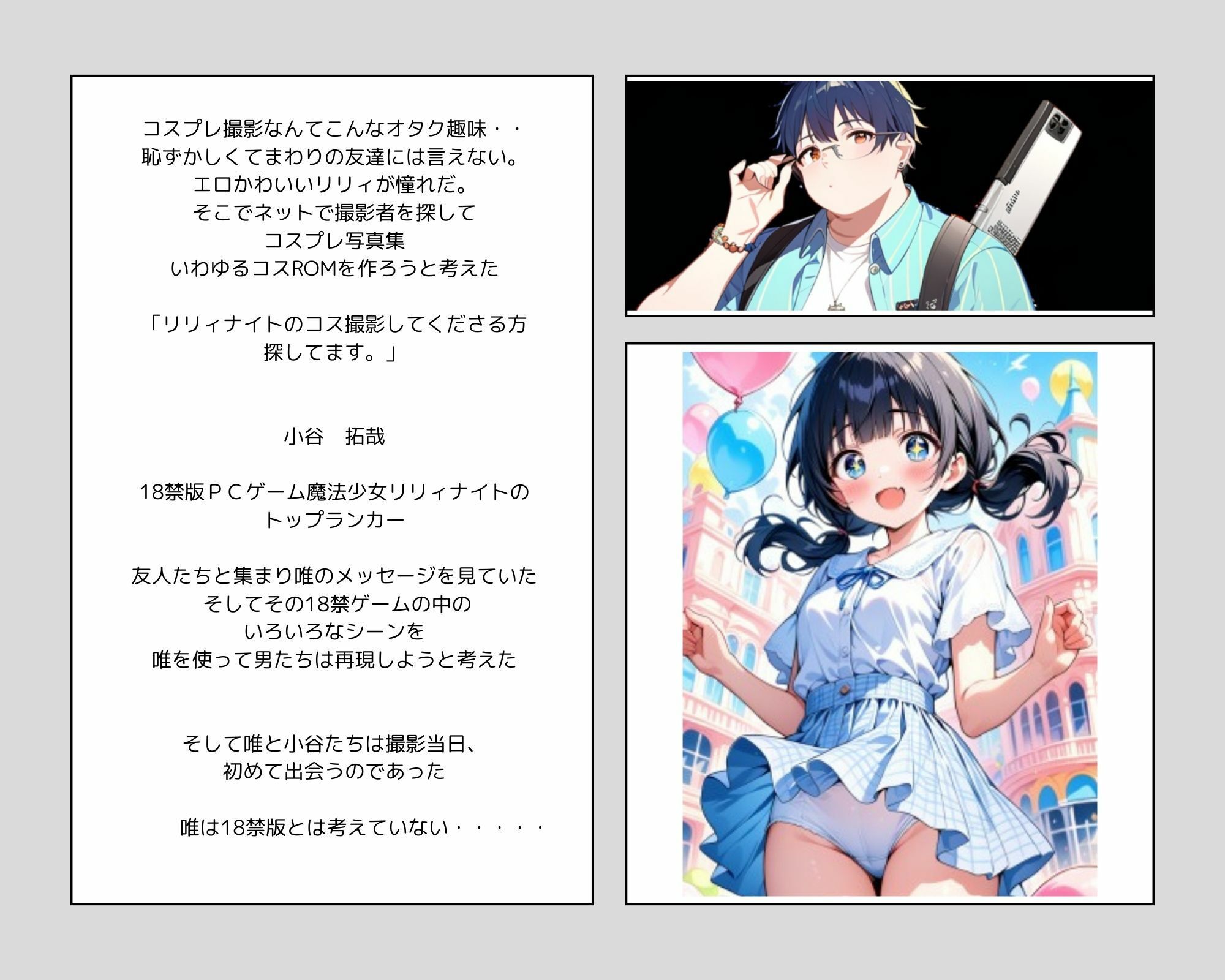 サンプル画像2:彼女の犯●れているところを見ていたい 女子大生編 コスプレイヤーを集団輪● ノベル＋AIイラスト99枚(ルーブル書院) [d_587418]