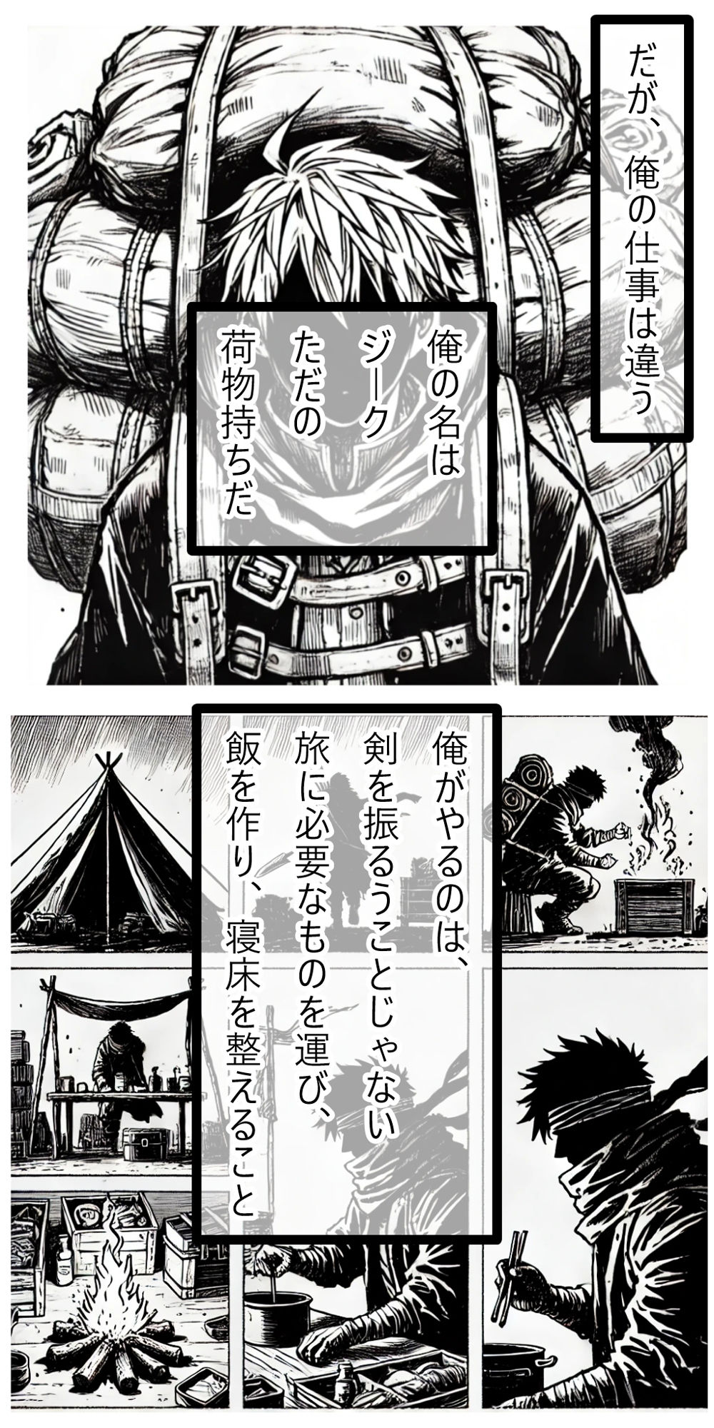 サンプル画像2:荷物持ち冒険者の装備(dia202503) [d_587467]