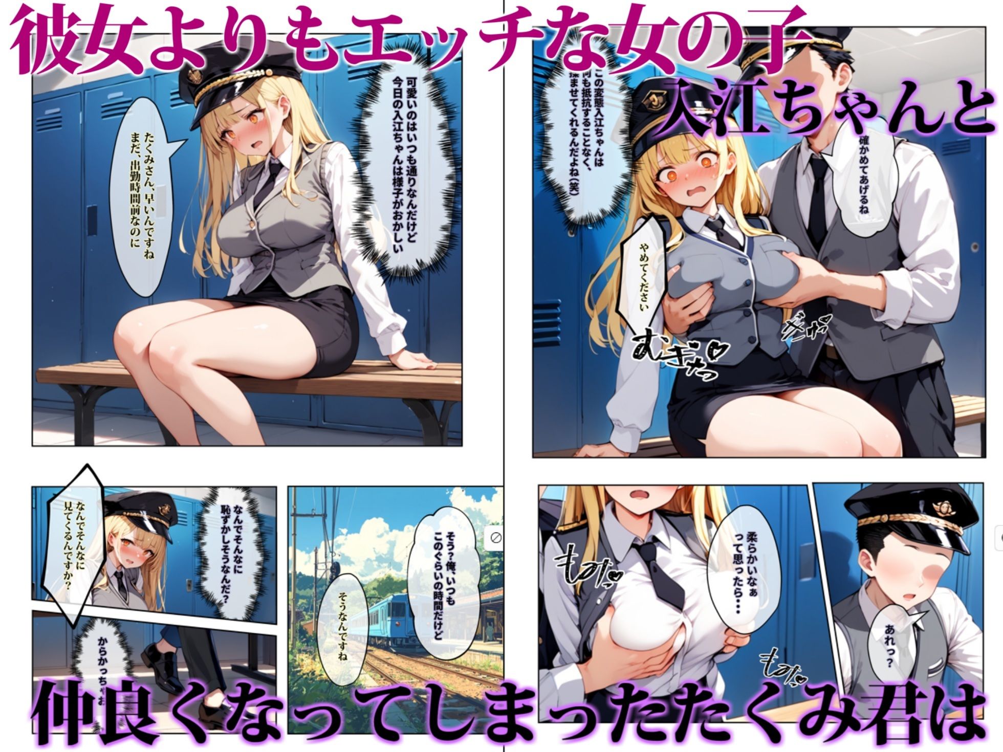 サンプル画像1:彼女よりエッチが上手い子との浮気SEXを見せてあげた話〜中出し列車で働くビッチ〜(エロマンガールズ) [d_588130]