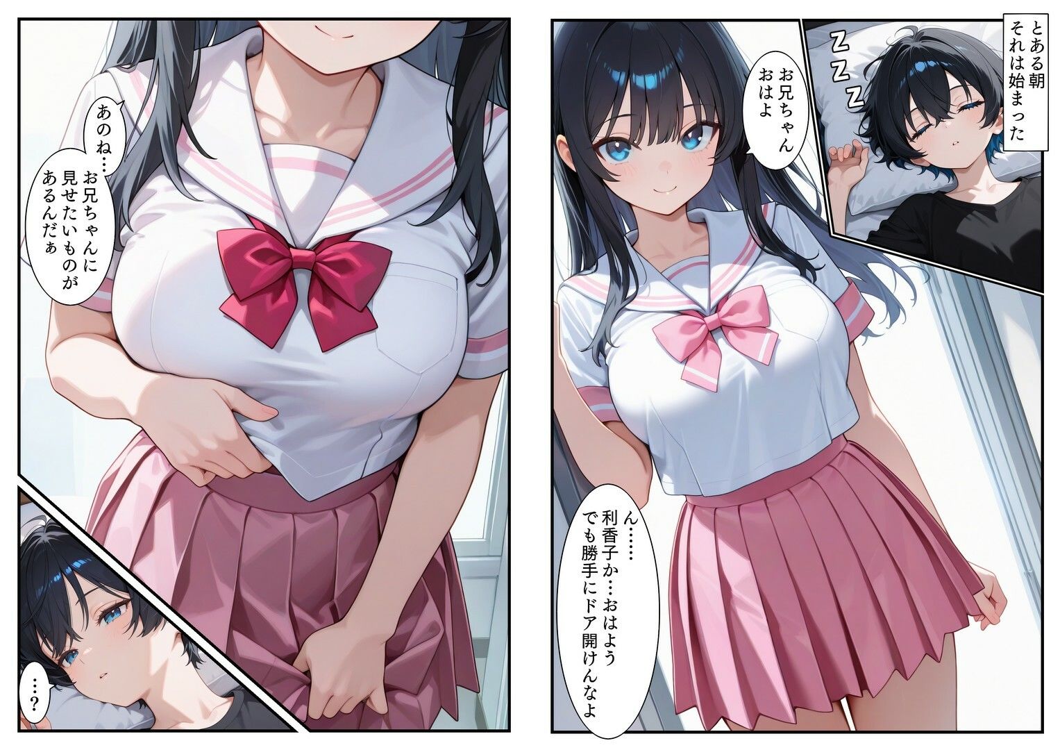 サンプル画像1:妹がスク水を部屋着にしていたので調教してあげた(エロ漫画専門店・南国ピンク) [d_589161]