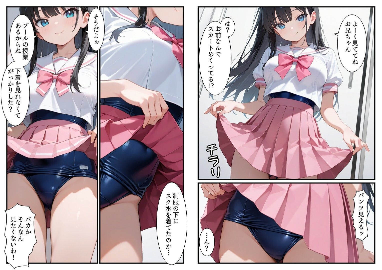 サンプル画像2:妹がスク水を部屋着にしていたので調教してあげた(エロ漫画専門店・南国ピンク) [d_589161]