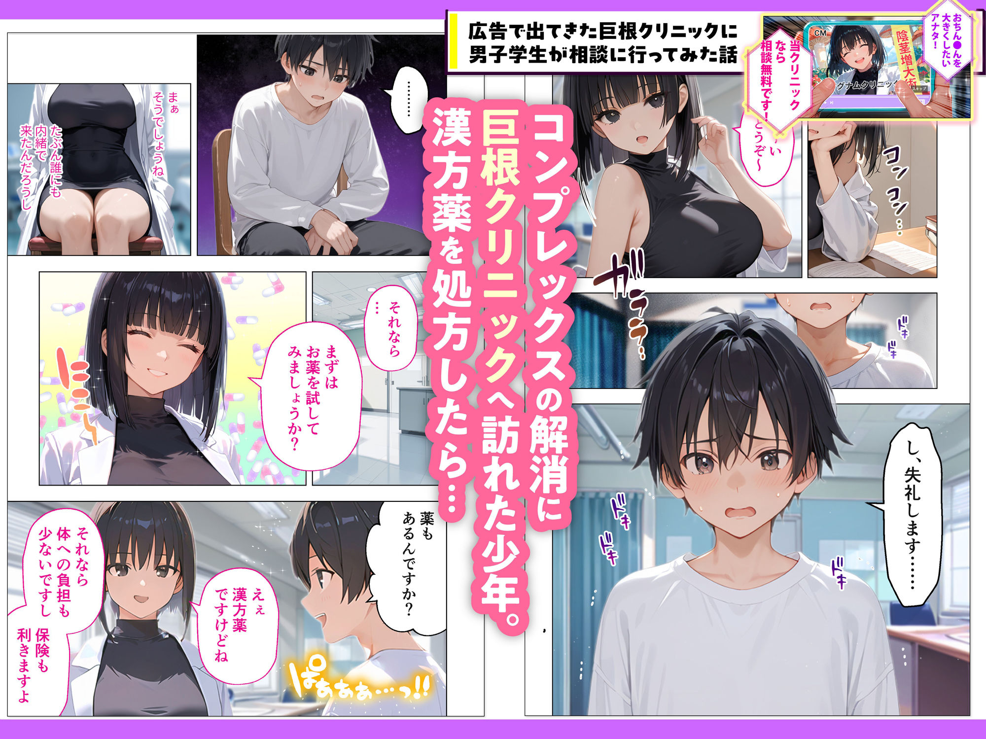 サンプル画像1:広告で出てきた巨根クリニックに男子学生が相談に行ってみた話(COMICアイル) [d_589800]