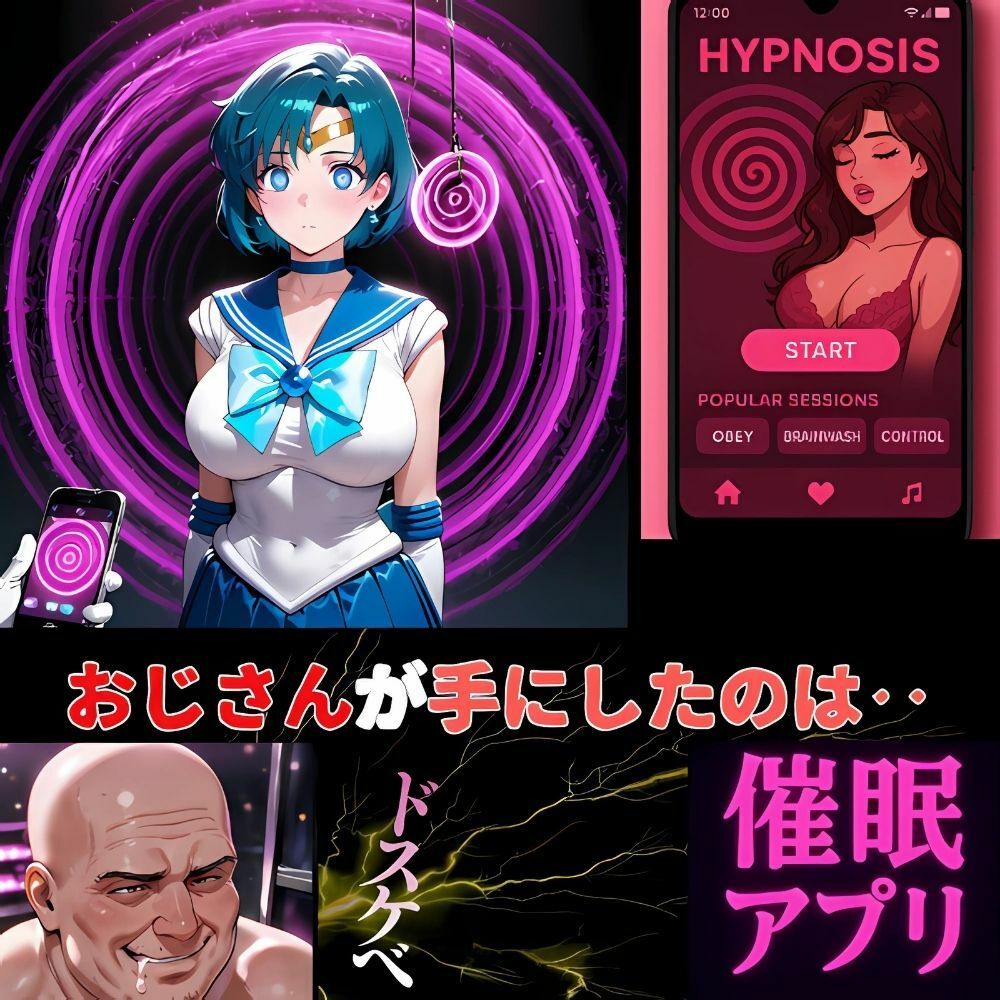 サンプル画像1:催●アプリ‥洗脳アプリに敗れた戦乙女‥セーラーマーキュリー(夢追い虫) [d_590089]