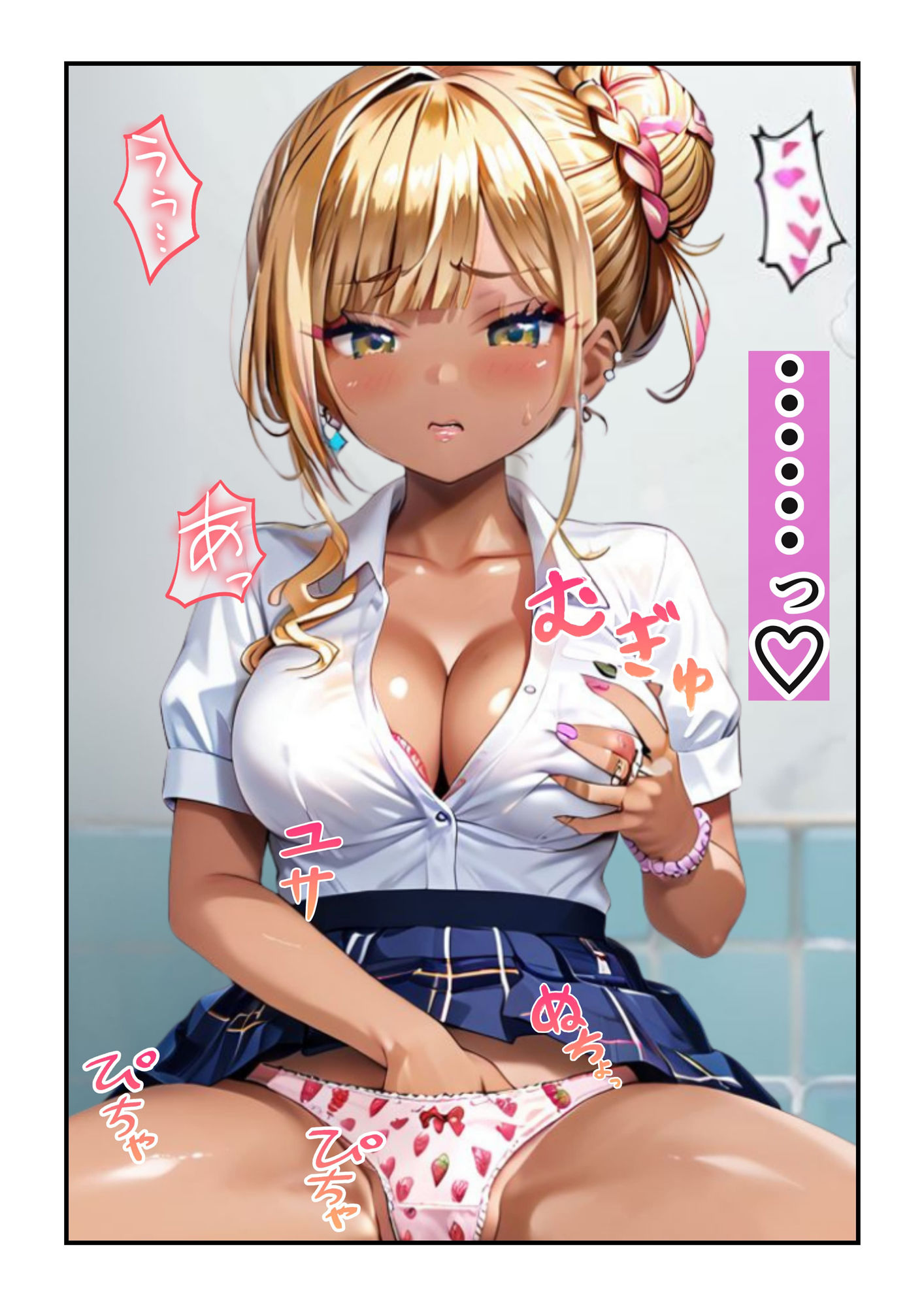 サンプル画像2:現役ギャル女子大生（19）がコンビニのトイレでキモオタに露出したら本気になって膣が恋したハナシ(AIワークレディ) [d_590500]