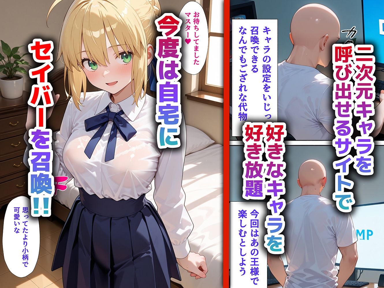 サンプル画像1:好きな二次元キャラを呼び出して好きにエッチできる裏サイト セイバー編(ぴーちかくてる) [d_590552]