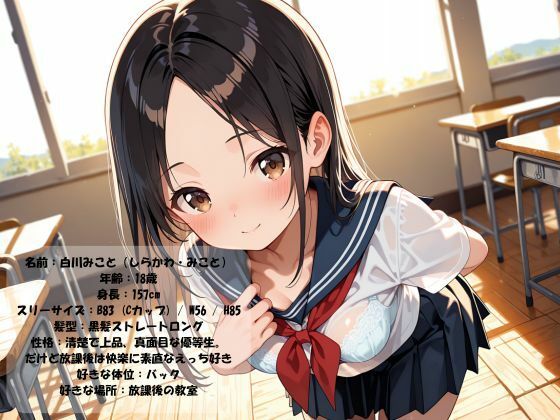 サンプル画像1:【清楚堕ちシリーズ】制服のまま、何度も絶頂して。―白川みこと編―(とろとろハニー工房) [d_592027]
