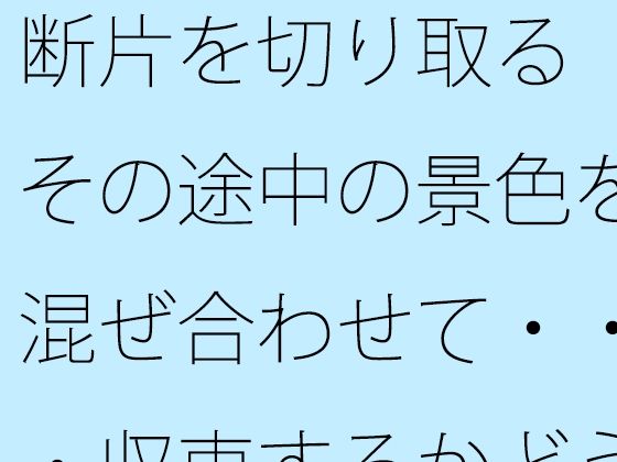 断片を切り取る  その途中の景色を混ぜ合わせて・・・収束するかどうかの感覚値(サマールンルン)