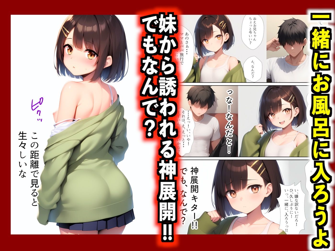 発育中の妹が一緒にお風呂に入ろうと誘ってきたが、勃起がバレてしまい人生終了...と思いきや、まさかの放尿アクメセックスに発展してしまった話 画像3