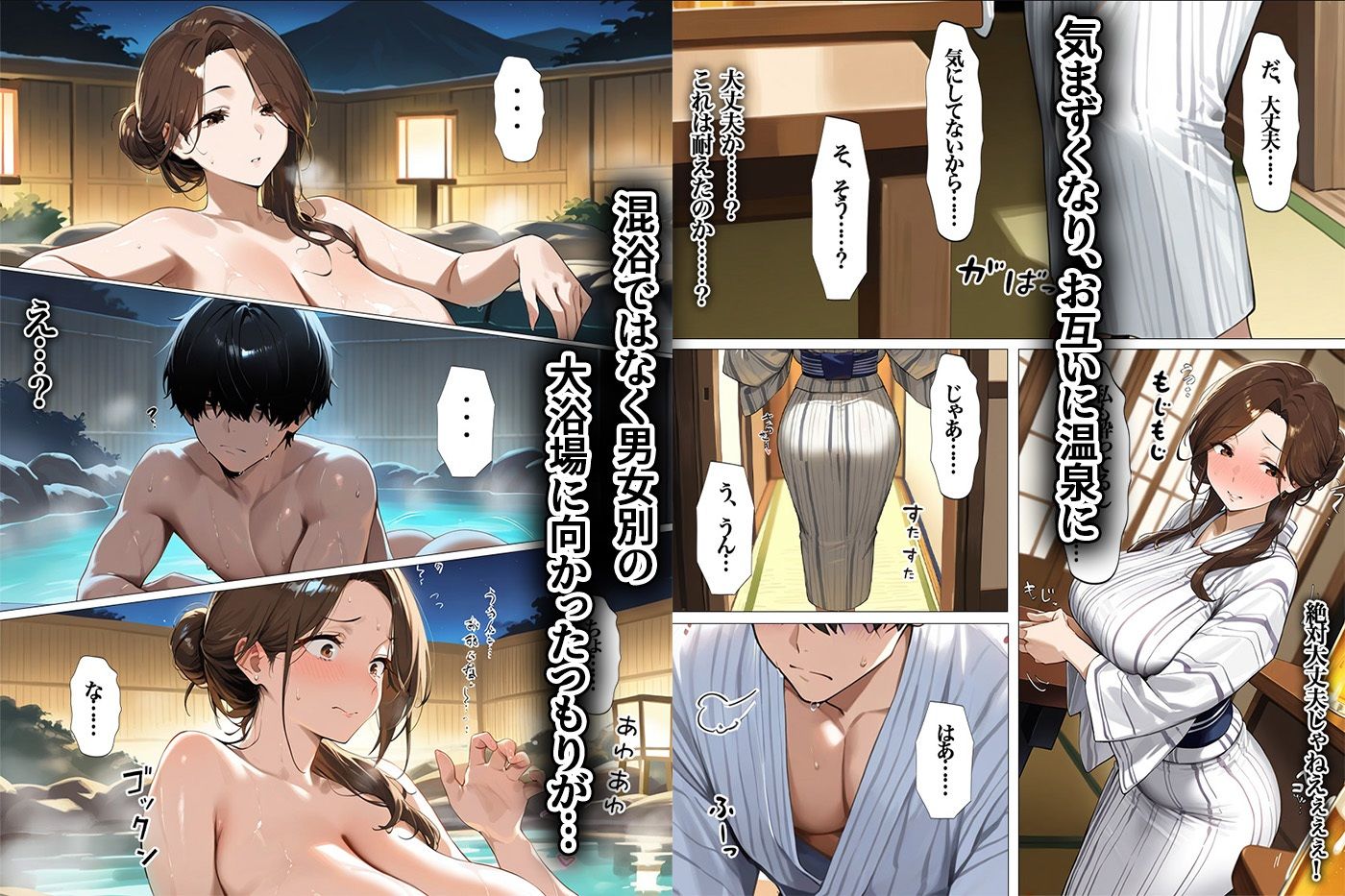 爆乳お母さんとの温泉旅行で裸を見てフル勃起 興奮して止まらない息子と中出しエッチ 画像4