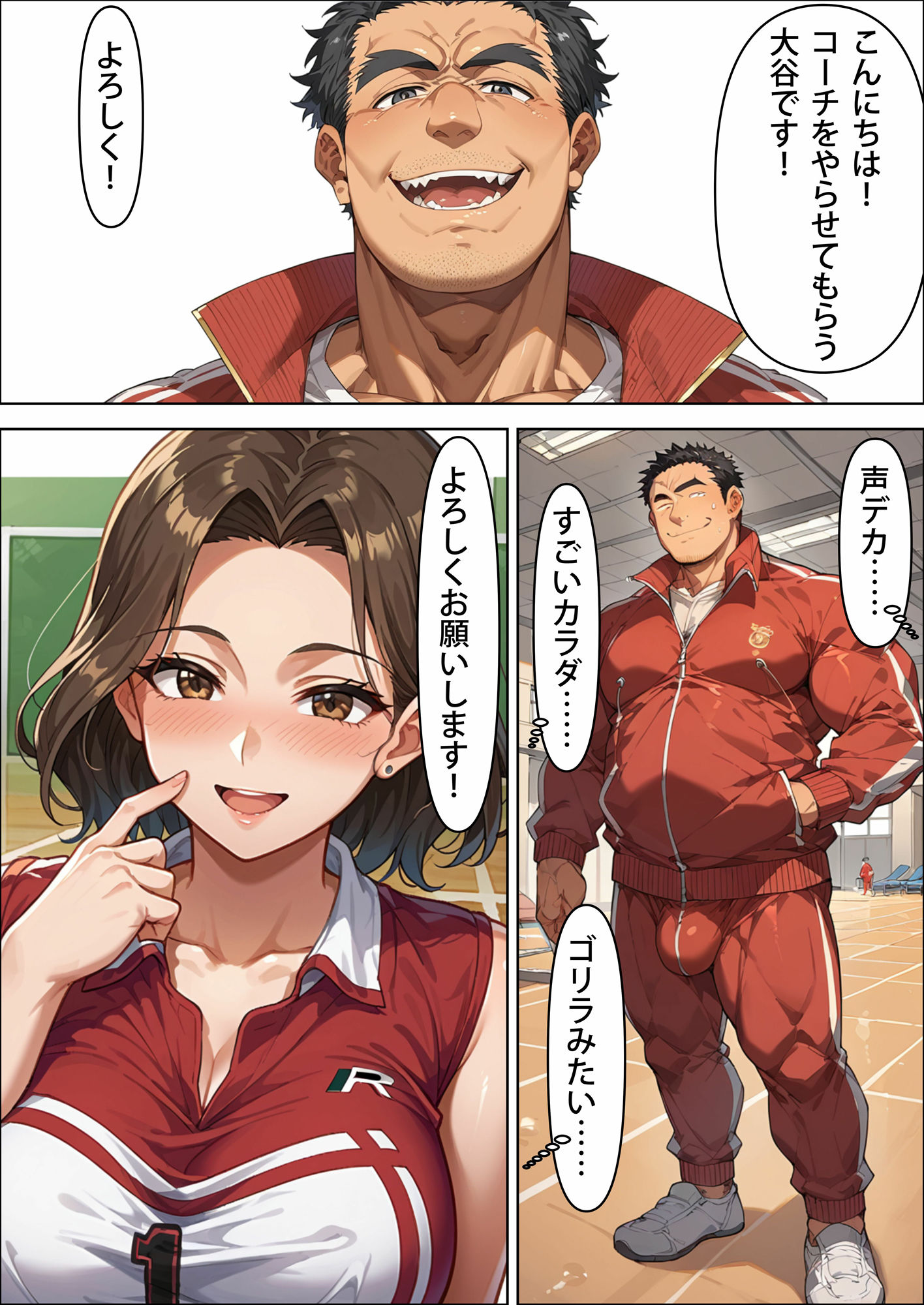 サンプル画像3:ママさんバレー部 〜ゴリラコーチに敗北する人妻たち〜(OkawaGame) [d_595309]