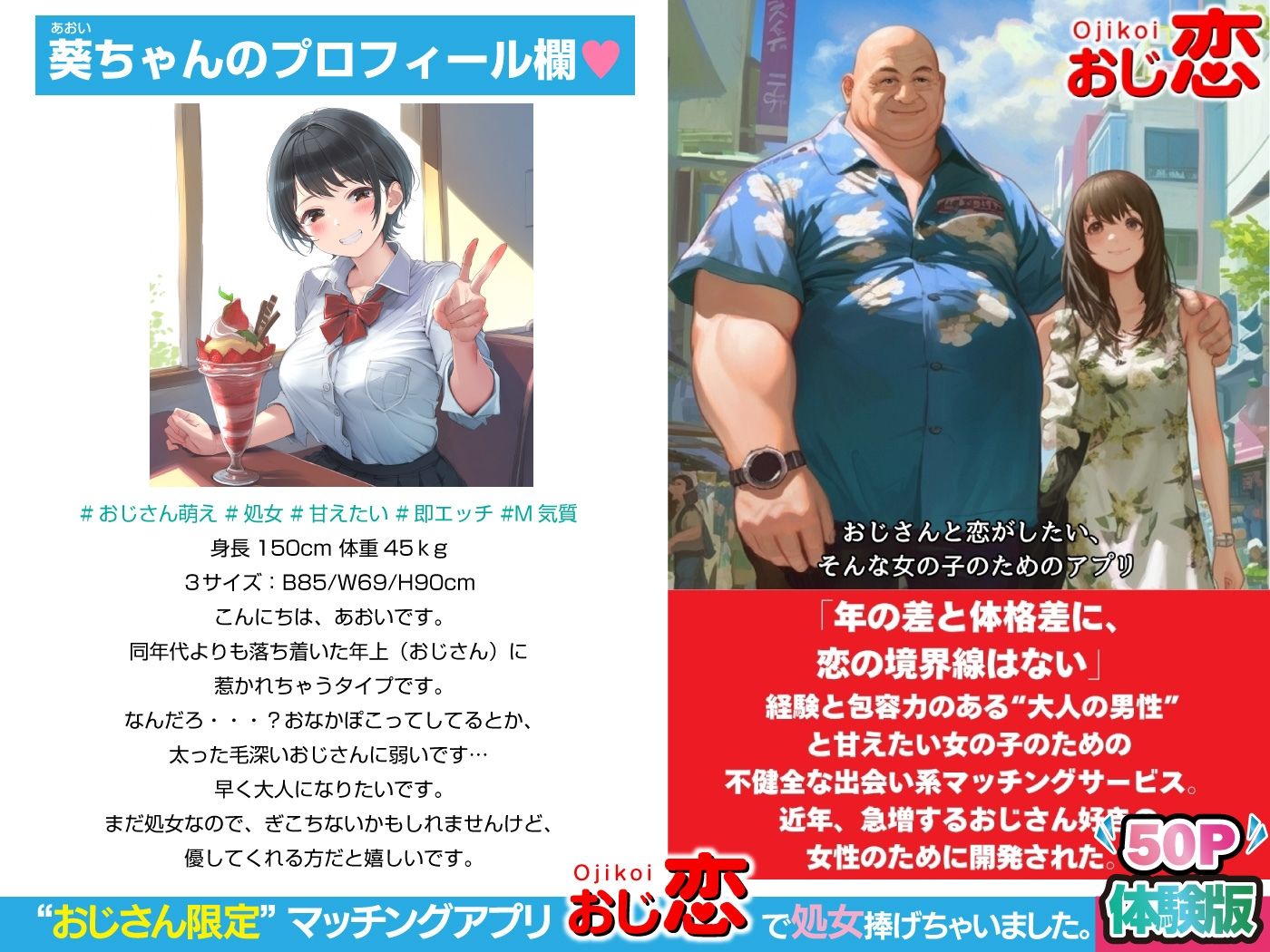 おじさん限定マッチングアプリ【おじ恋】で処女捧げちゃいました。 画像1