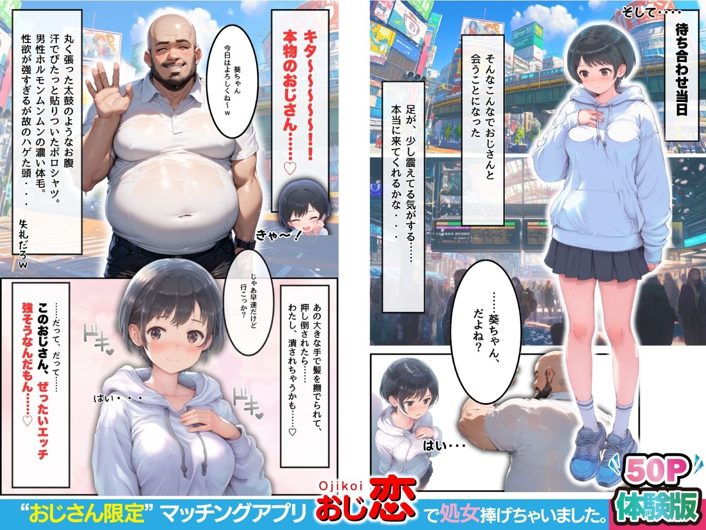 サンプル画像4:おじさん限定マッチングアプリ【おじ恋】で処女捧げちゃいました。(種付け出版) [d_596580]