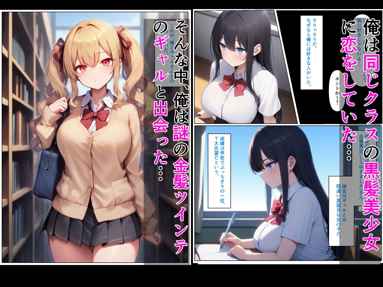 優等生の金髪ツインテの巨乳ギャルさんとラブラブエッチする話1