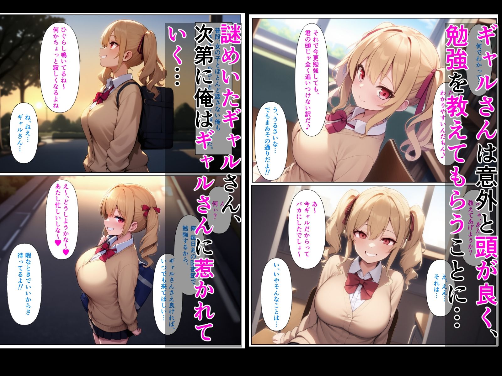 サンプル画像2:優等生の金髪ツインテの巨乳ギャルさんとラブラブエッチする話(ぬぽぬぽらぼ) [d_598208]