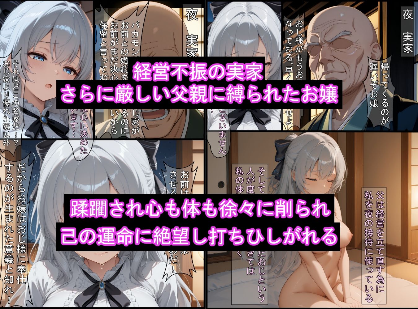 サンプル画像3:囚われのお嬢とイケメン  〜おじさんを添えて〜(三匹の種おじ) [d_598367]