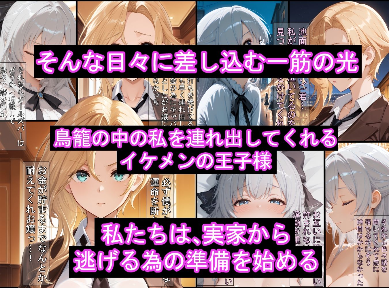 サンプル画像4:囚われのお嬢とイケメン  〜おじさんを添えて〜(三匹の種おじ) [d_598367]