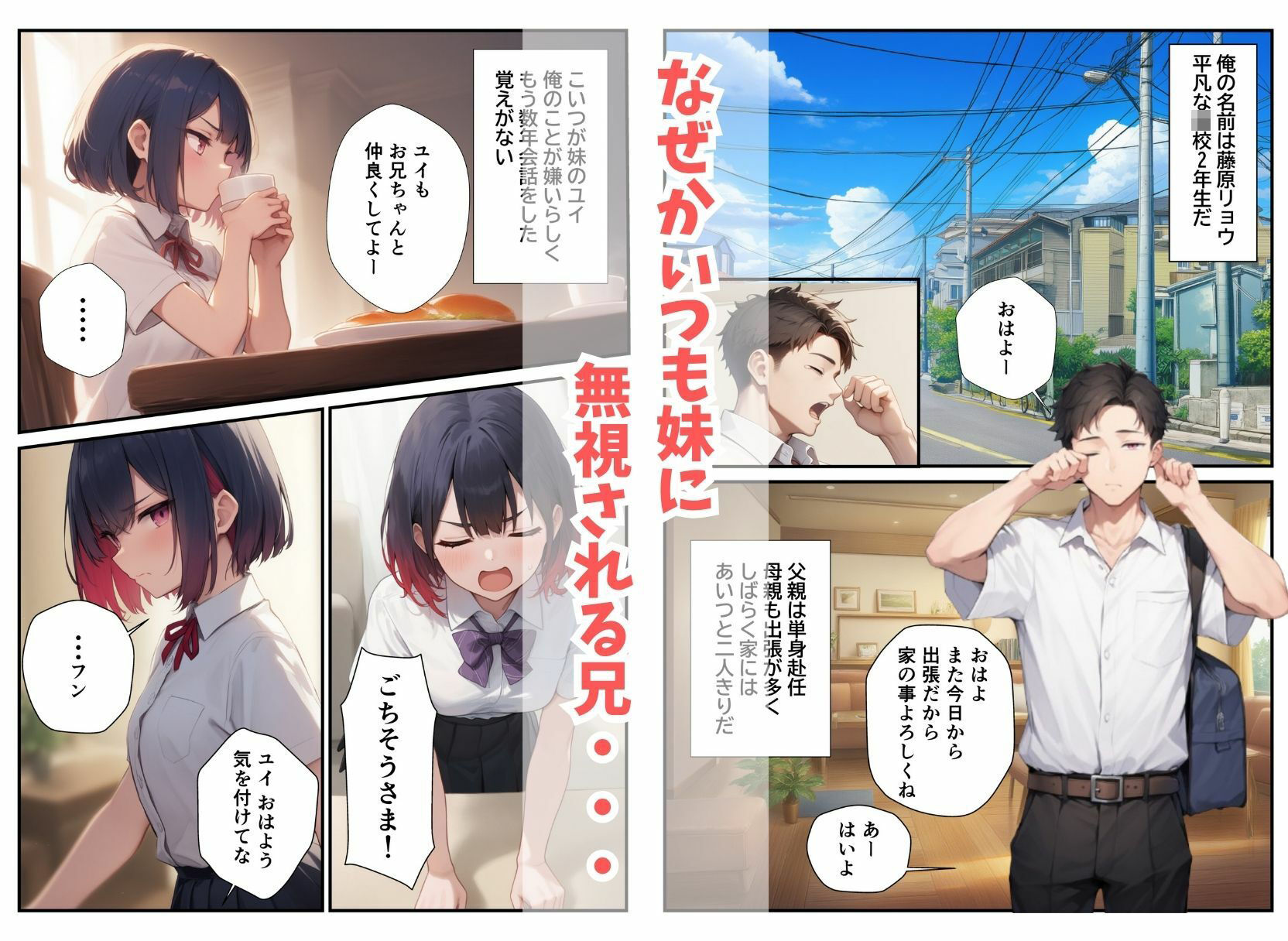 サンプル画像1:俺を無視する妹を痴●から助けたら童貞卒業させてくれた話(まんまん屋) [d_598536]