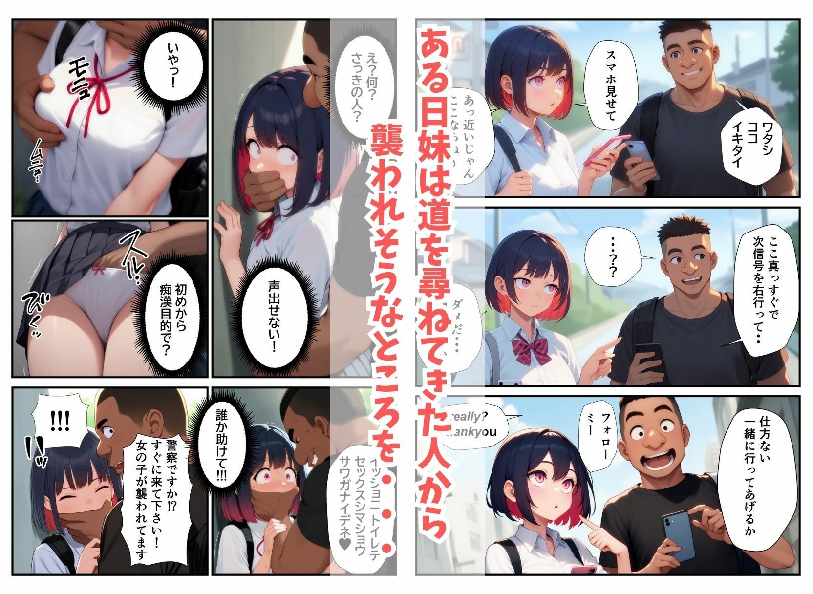 サンプル画像4:俺を無視する妹を痴●から助けたら童貞卒業させてくれた話(まんまん屋) [d_598536]