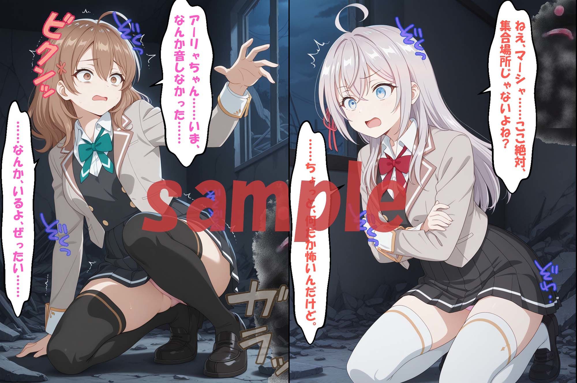 サンプル画像1:◇廃墟・電車でボソッと喘ぐ隣のアー〇ャさん◇ 〜マー〇ャ＆アー〇ャ＆周防〇希〜(エレガントビジョン) [d_601908]