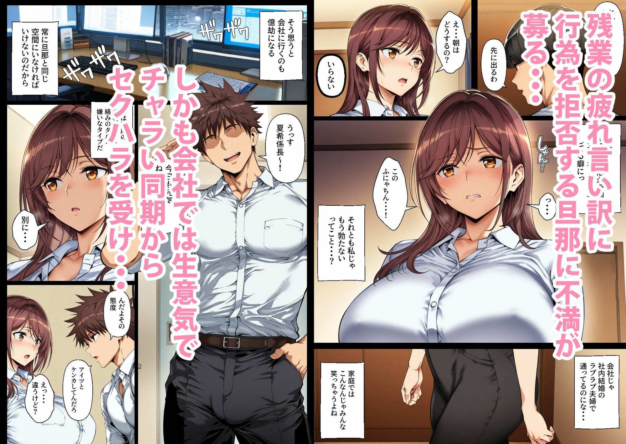 サンプル画像2:旦那の不祥事をもみ消すため下衆同期に抱かれる人妻OL、堕ちる(柑橘堂) [d_604017]