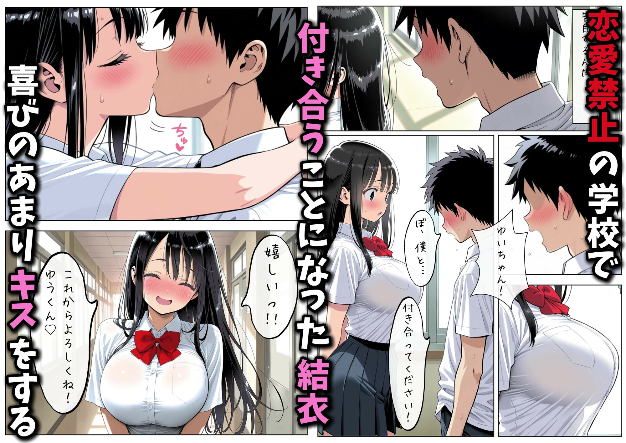 男女交際禁止の学校で隠れて付き合っていたら巨根の先輩にバレて潮吹きアクメさせられた話 画像2