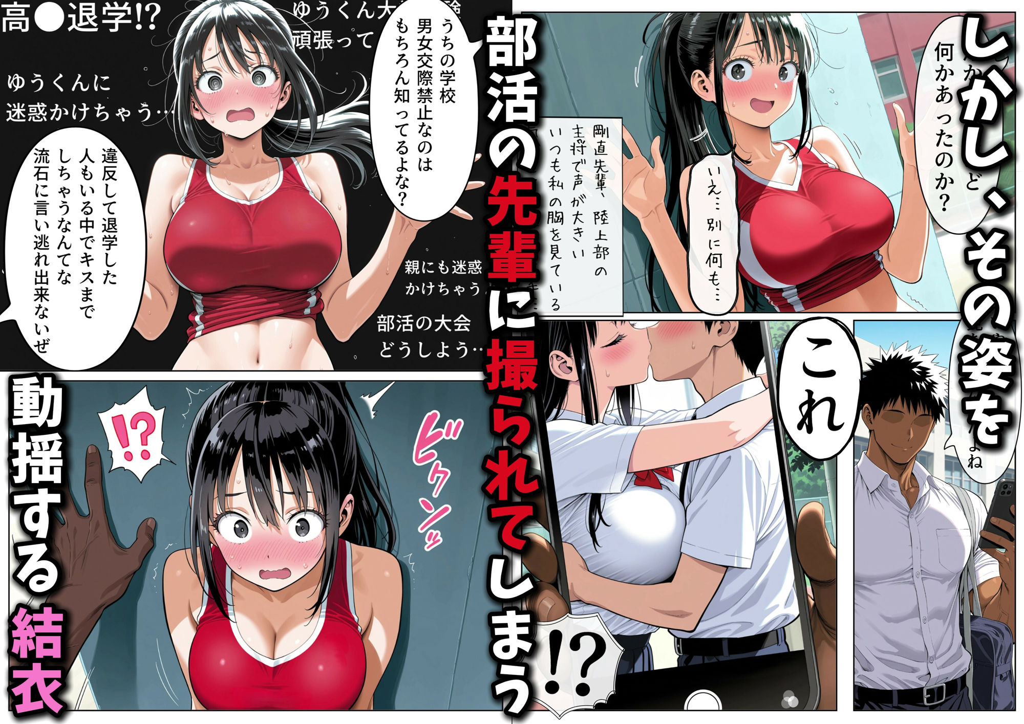 男女交際禁止の学校で隠れて付き合っていたら巨根の先輩にバレて潮吹きアクメさせられた話 画像3