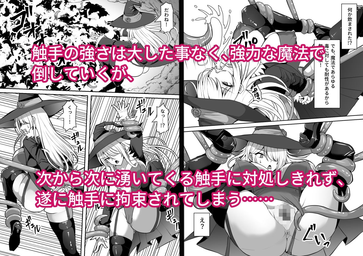 サンプル画像2:魔女が触手に寄生され触手を出産しまくる話(白い天道虫) [d_608607]