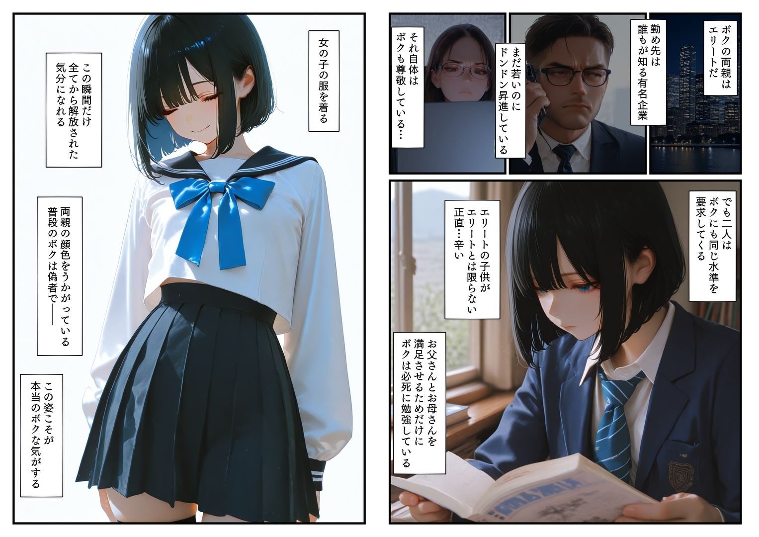 サンプル画像1:女装少年の性活 電車チカン＆公園乱交編(エロ漫画専門店・南国ピンク) [d_609783]