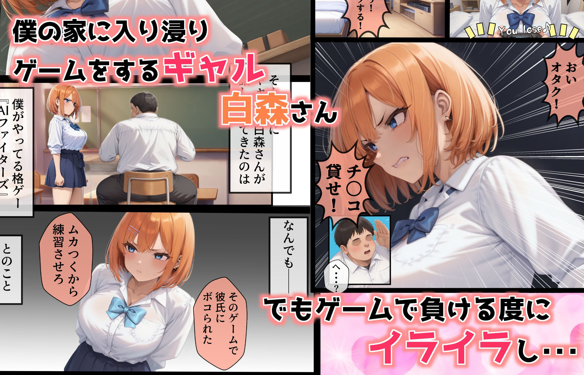 サンプル画像2:イライラするとチンポ貸せと僕に迫るギャル(AIでも愛はある) [d_610644]