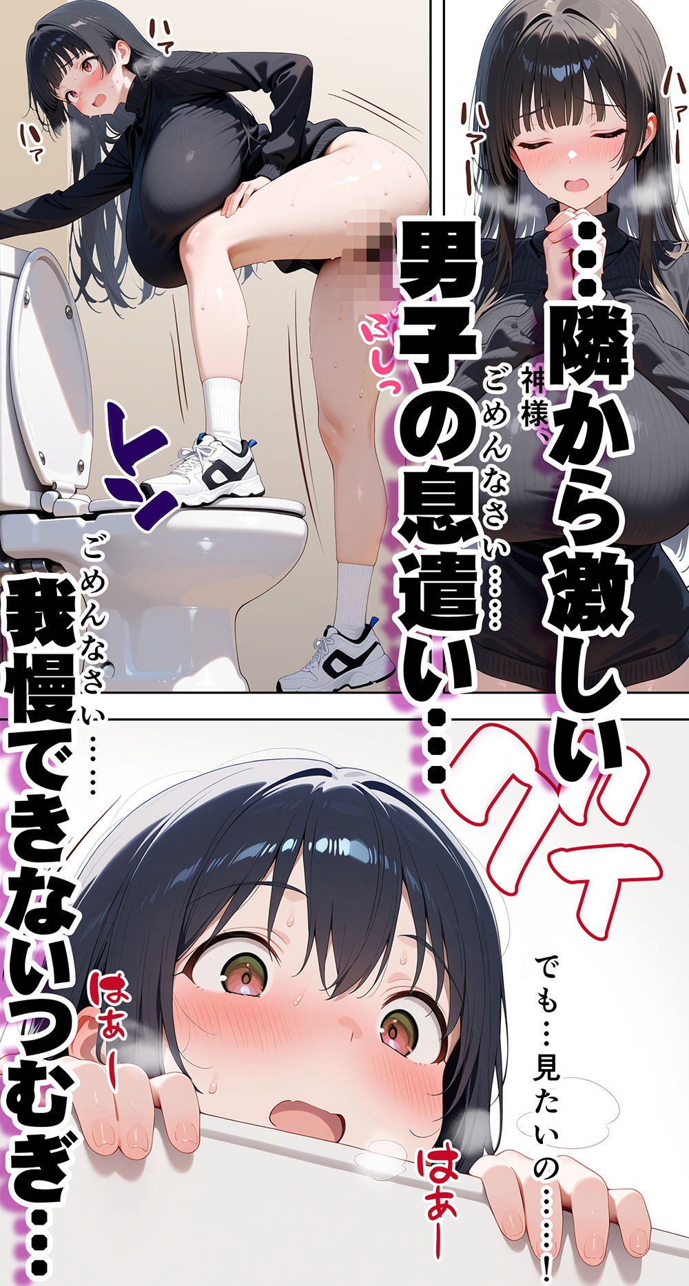 すけべ過ぎてシスターになるの諦めた私...大学の男子便所でオナってたら隣の個室もオナッててててっ...ひぃ思わずのぞいたら目が合って始まる...初恋? 画像5