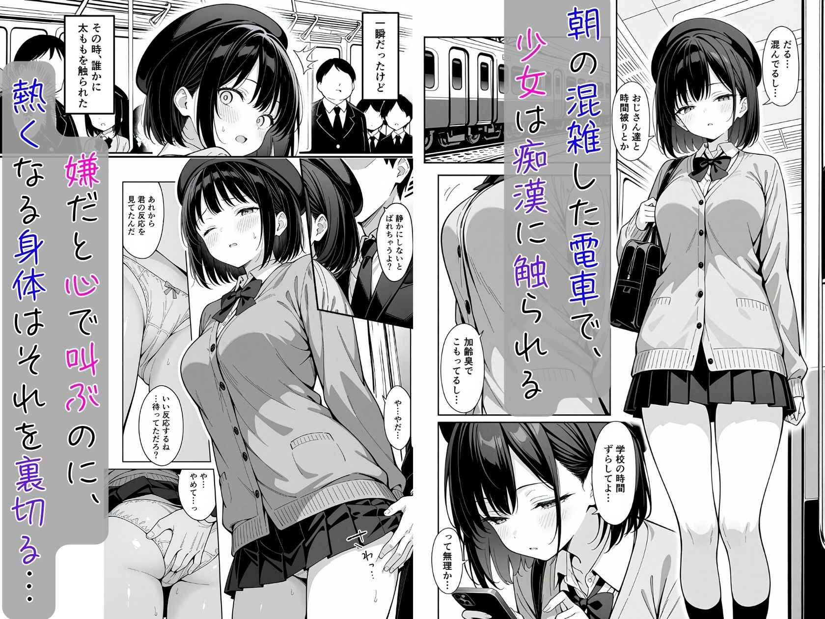 電車で痴◯に犯●れ公衆トイレでイキ狂ったJKの快楽堕ち 画像2